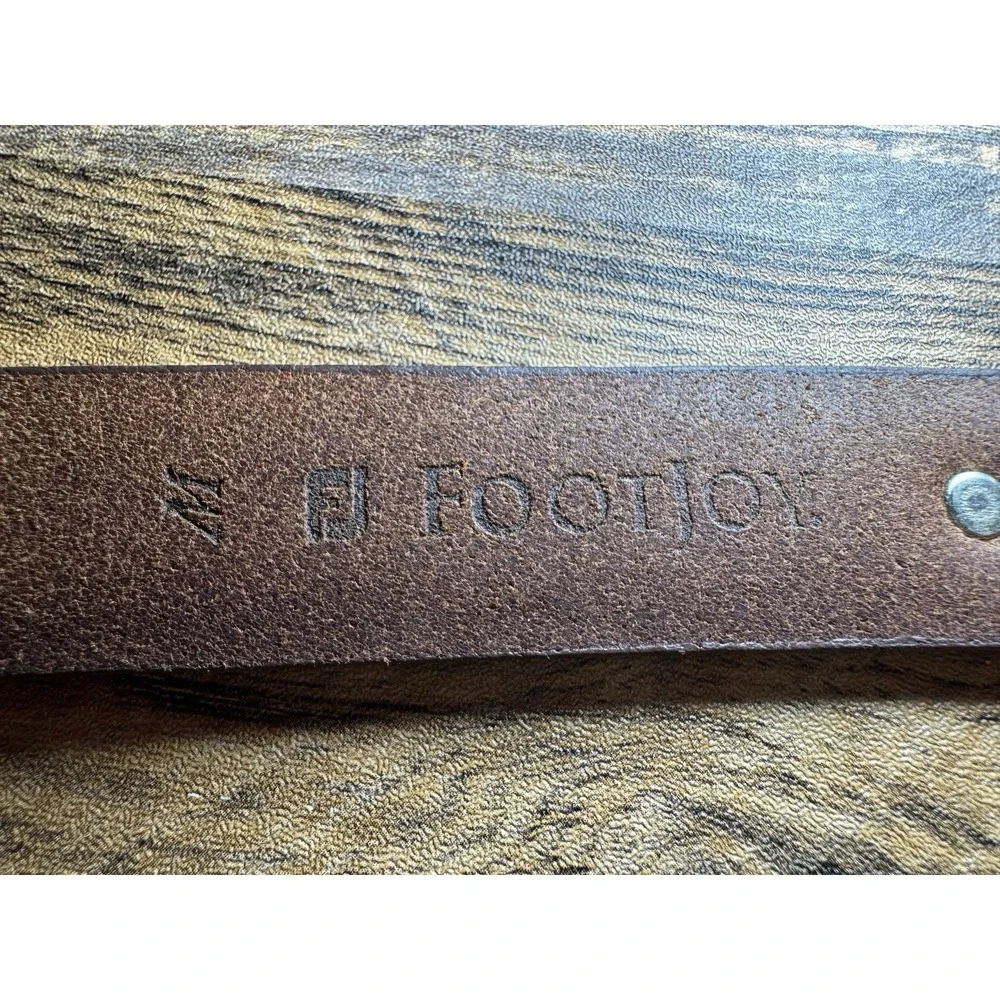 Footjoy Womens Golf Belt Sz M Brown Leather‎ Silver Concho Bag Tee Ball Dangles